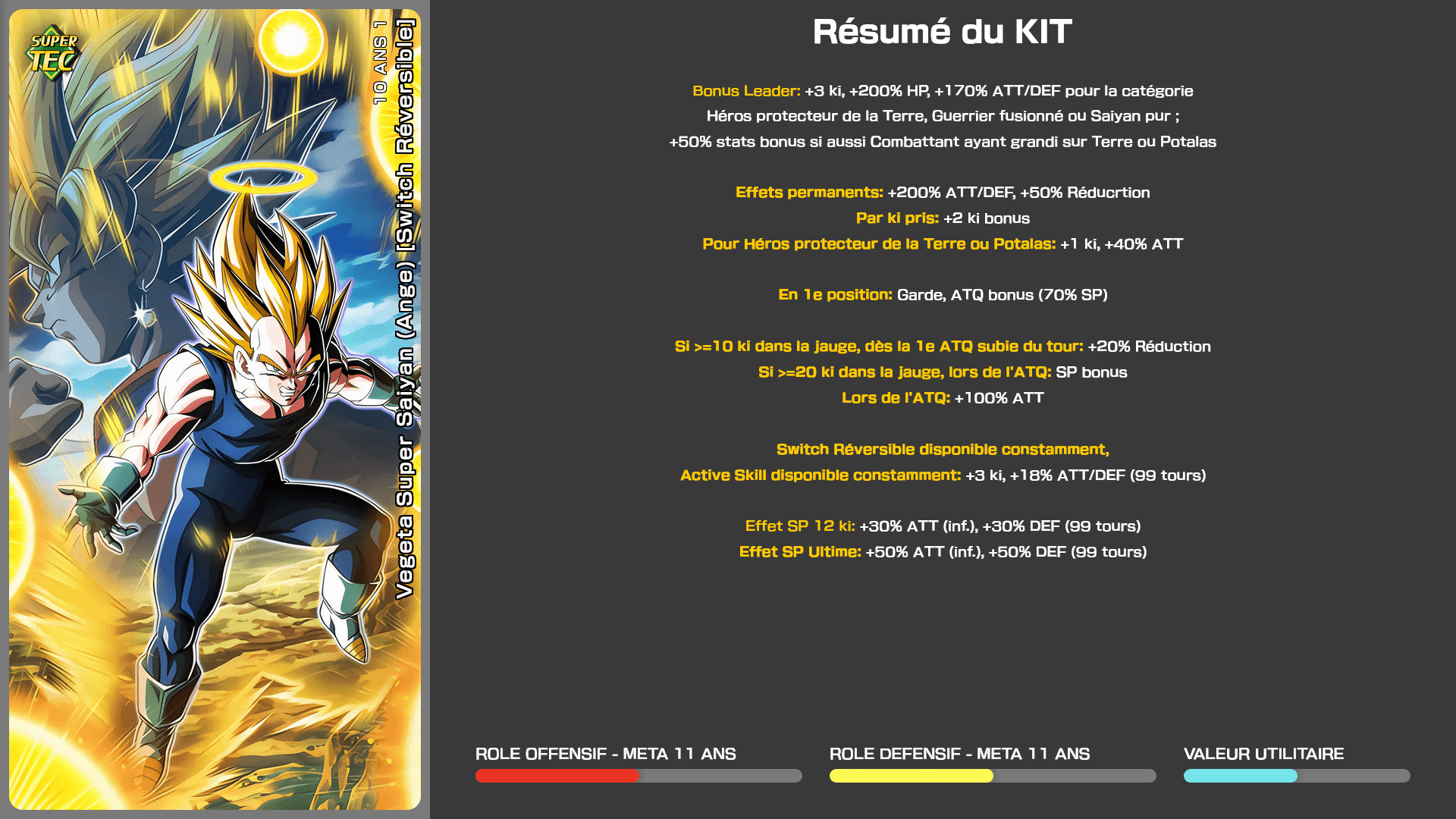 Fiche n°1Vegeta Super Saiyan (Ange) [Switch Réversible] : Un éclair invincible