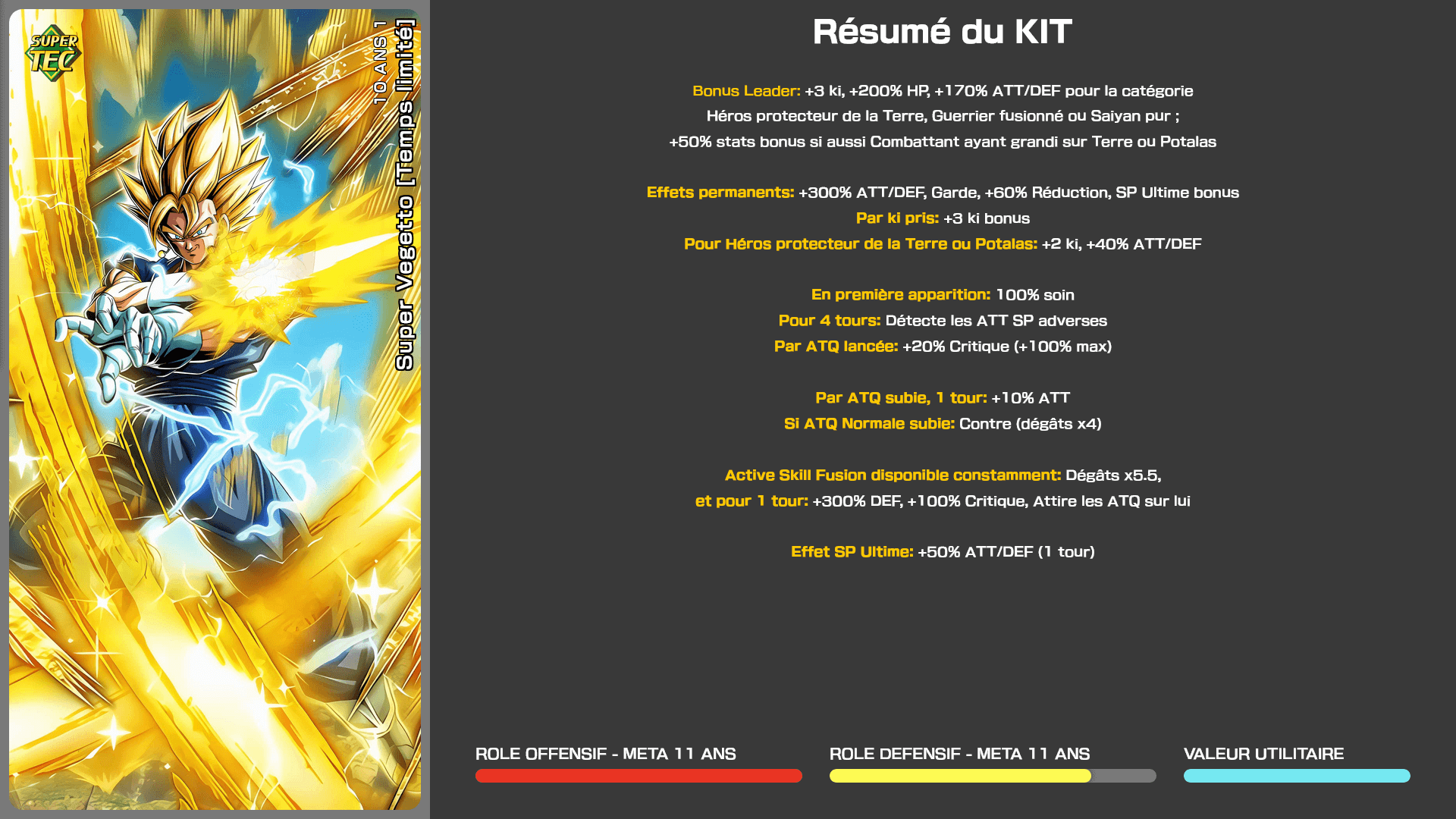 Fiche n°1Super Vegetto [Temps limité] : Un éclair invincible