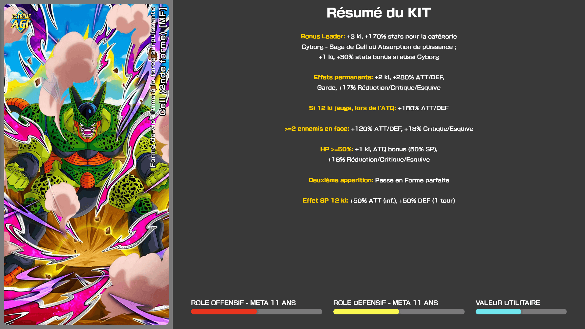 Fiche n°1Cell (2nde forme) [MF] : Forme de vie ultime à la force surpuissante
