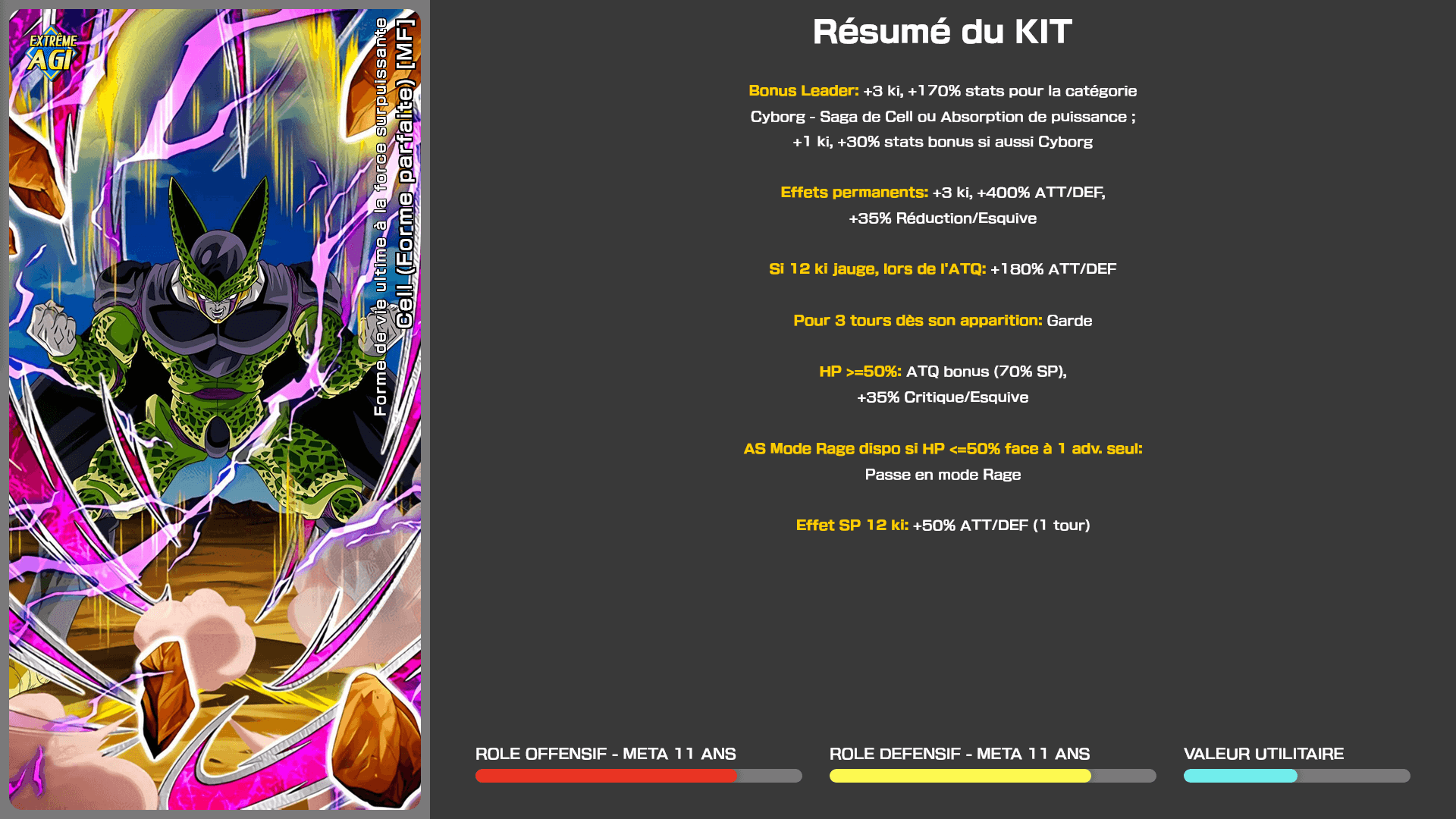 Fiche n°1Cell (Forme parfaite) [MF] : Forme de vie ultime à la force surpuissante