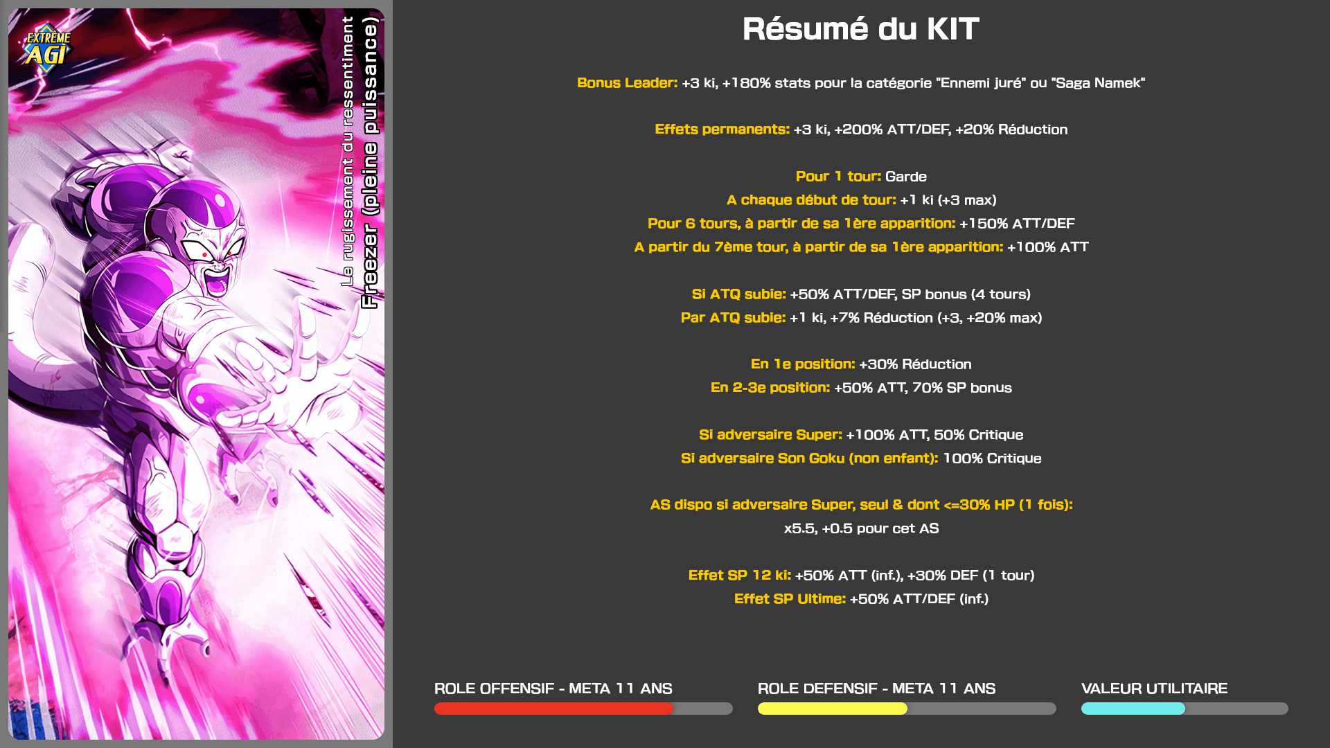 Fiche n°2Freezer (pleine puissance) : Le rugissement de ressentiment