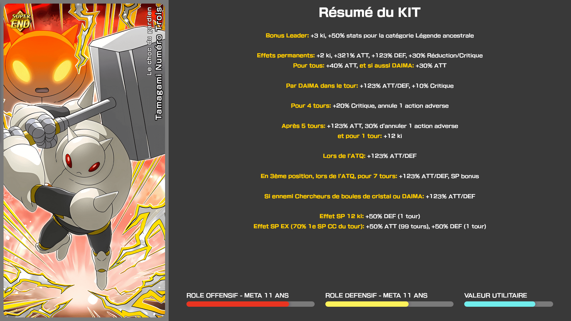 Fiche n°1Tamagami Numéro Trois : Le choc du gardien
