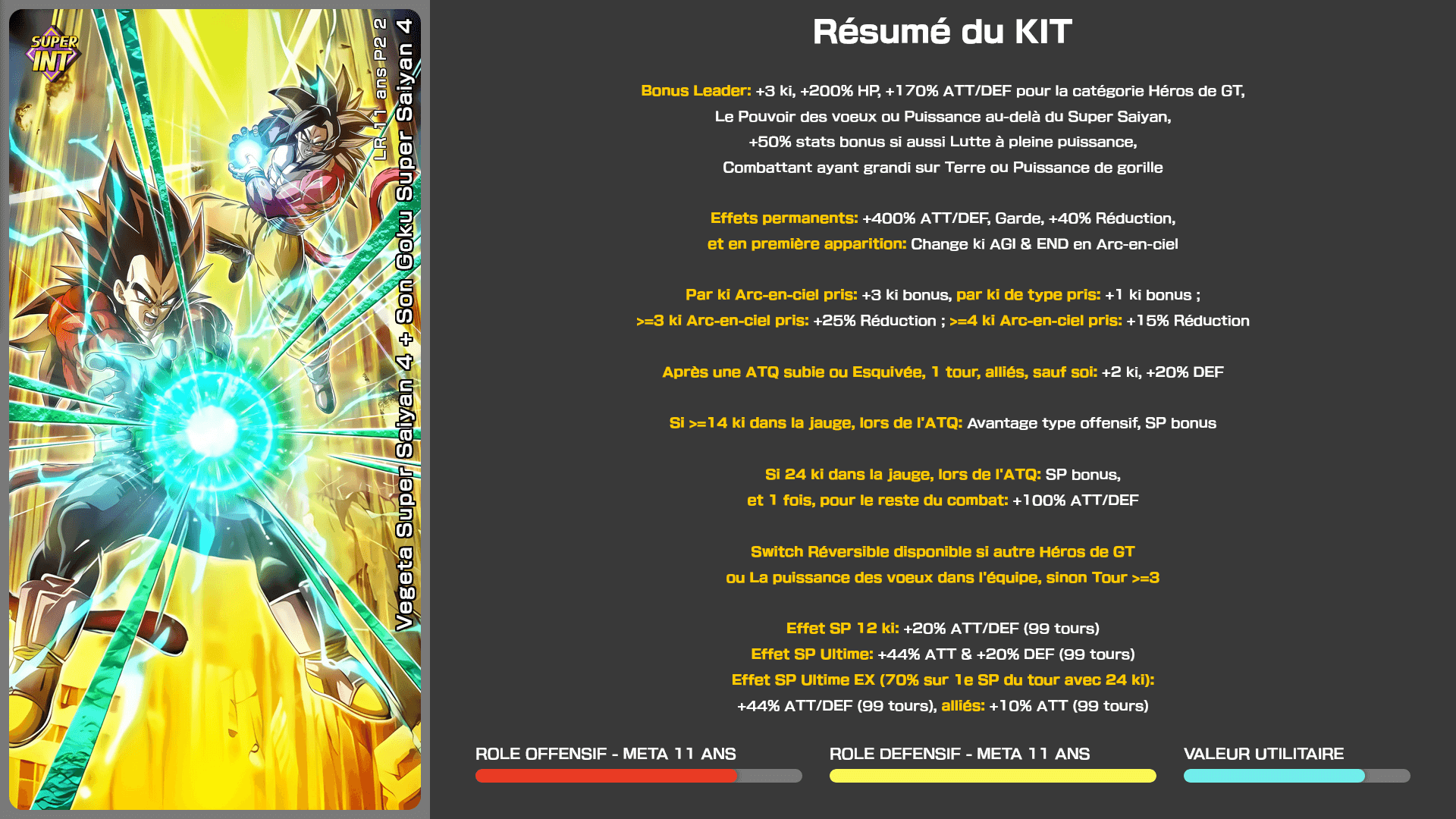 Fiche n°1Vegeta Super Saiyan 4 + Son Goku Super Saiyan 4 : LR 11 ans P2 2