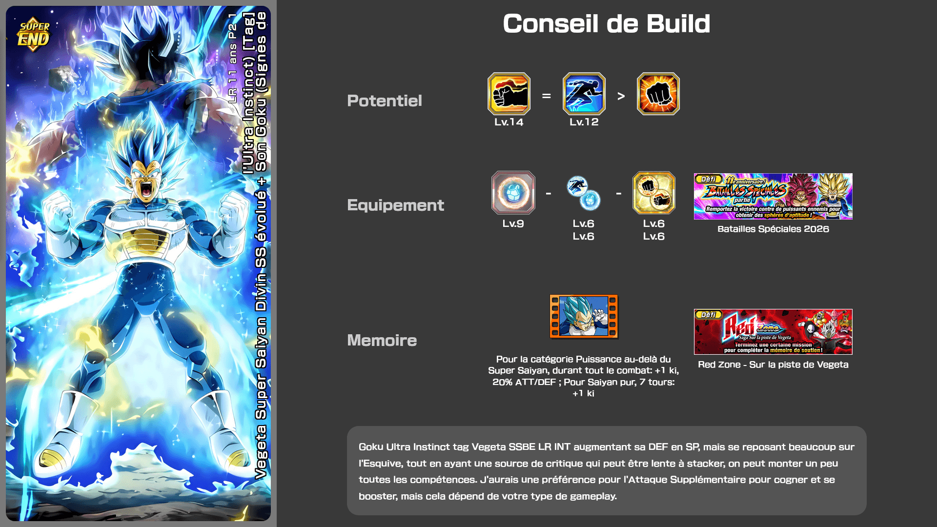 Fiche n°2Vegeta Super Saiyan Divin SS évolué + Son Goku (Signes de l'Ultra Instinct) [Tag] : LR 11 ans P2 1