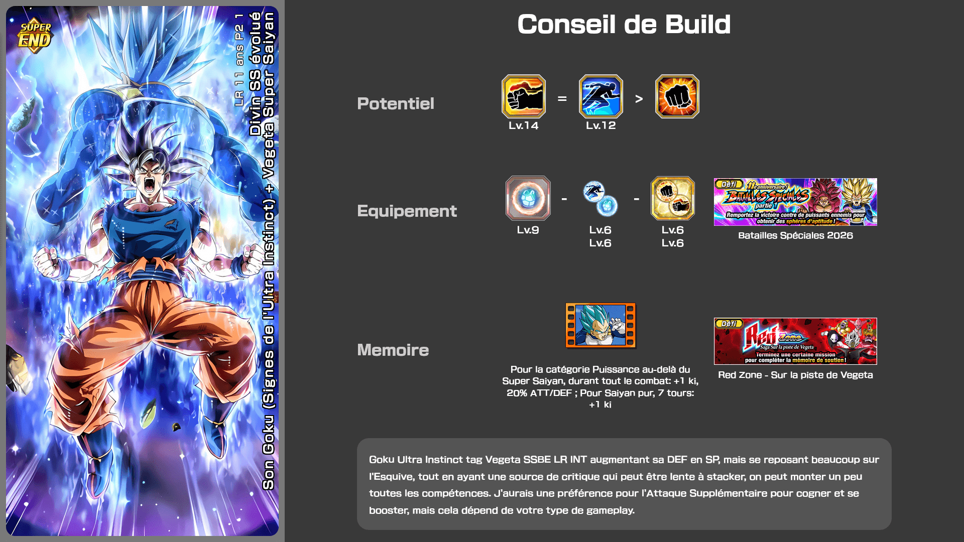 Fiche n°2Son Goku (Signes de l'Ultra Instinct) + Vegeta Super Saiyan Divin SS évolué : LR 11 ans P2 1