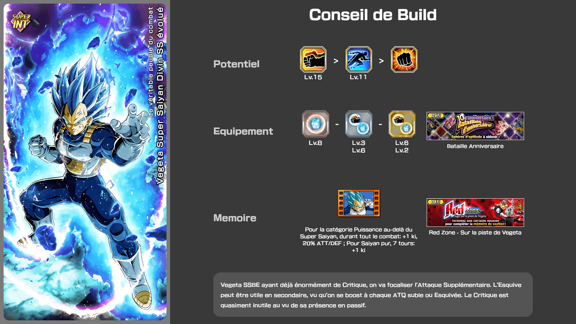 Fiche n°2Vegeta Super Saiyan Divin SS évolué : Le véritable peuple du combat