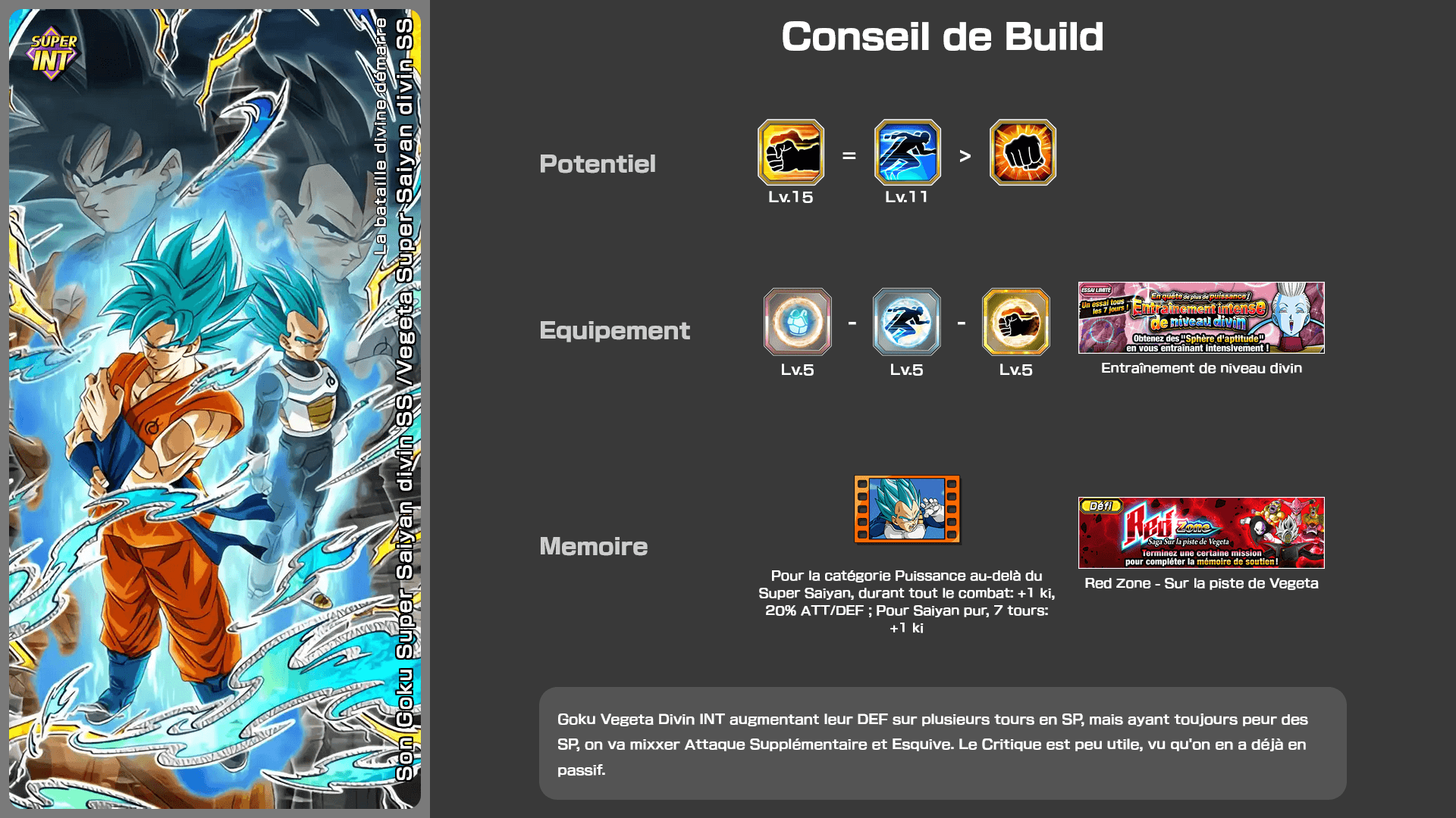 Fiche n°2Goku Super Saiyan Divin SS / Vegeta Super Saiyan Divin SS : Ouverture d'un super combat divin