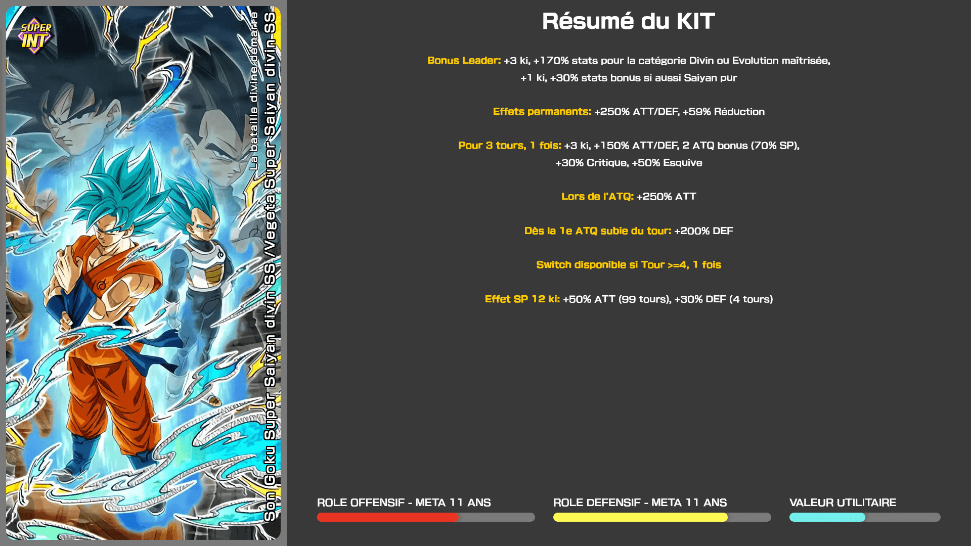 Fiche n°1Goku Super Saiyan Divin SS / Vegeta Super Saiyan Divin SS : Ouverture d'un super combat divin