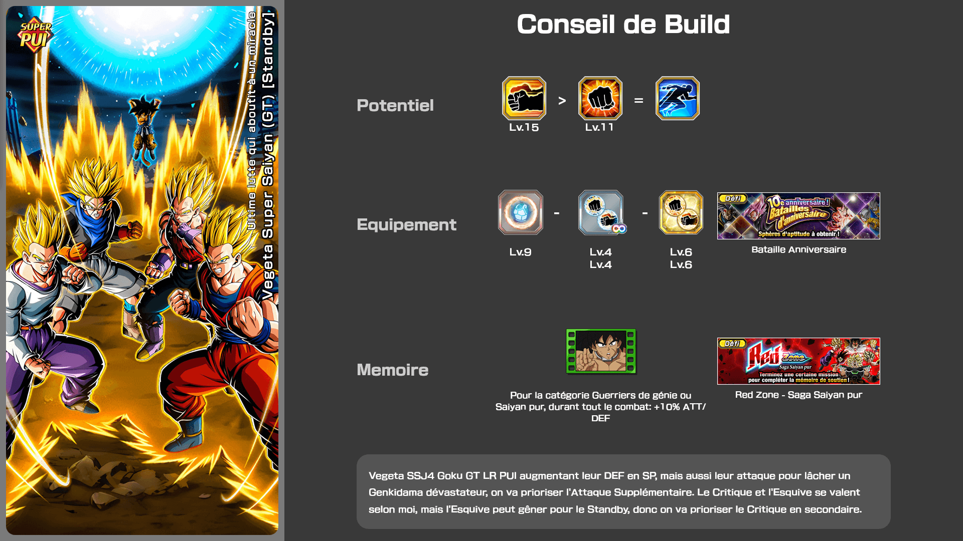 Fiche n°2Vegeta Super Saiyan (GT) [Standby] : Ultime lutte qui aboutit à un miracle