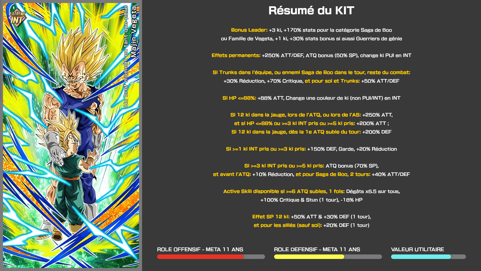 Fiche n°1Majin Vegeta : Un bref moment en tant que père