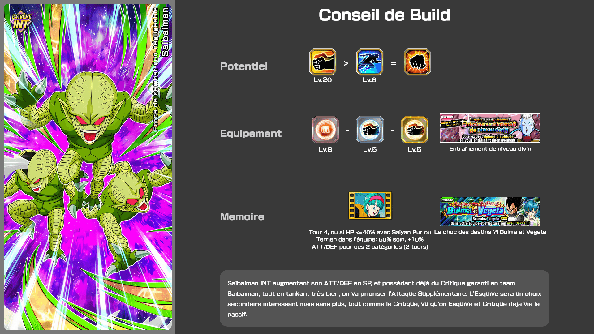 Fiche n°2Saibaiman : Force de combat non négligeable
