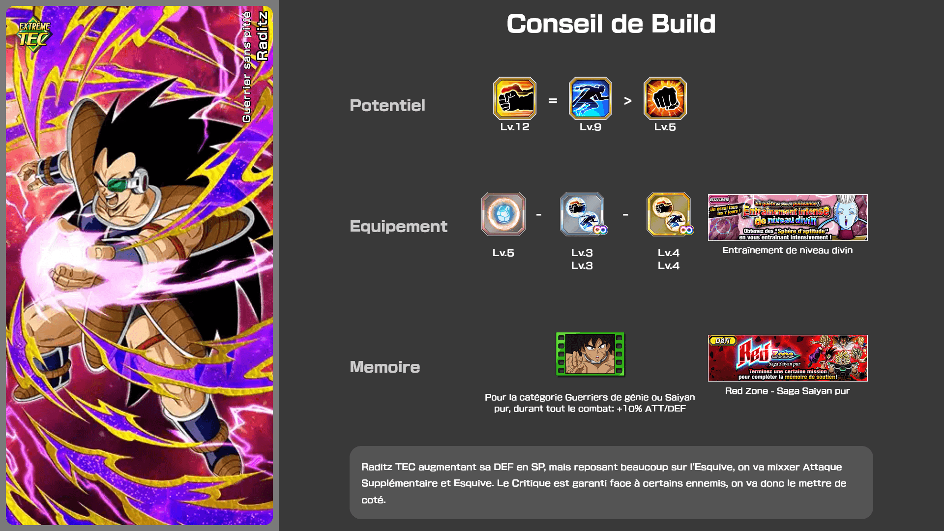 Fiche n°2Raditz : Guerrier sans pitié