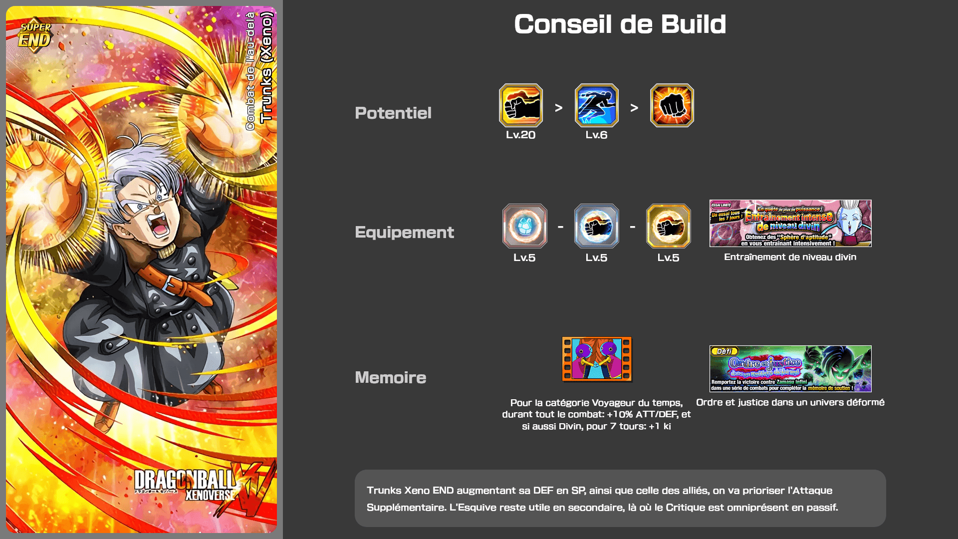Fiche n°2Trunks (Xeno) : Combat de l'au-delà