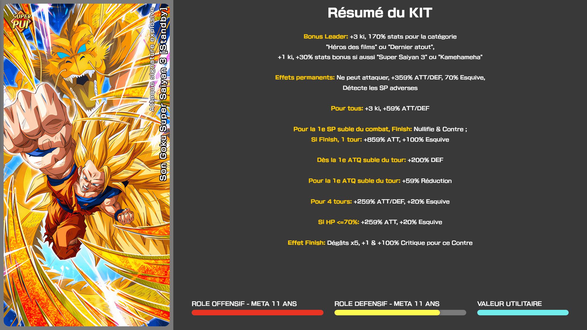 Fiche n°1Son Goku Super Saiyan 3 [Standby] : Poing mortel explosif