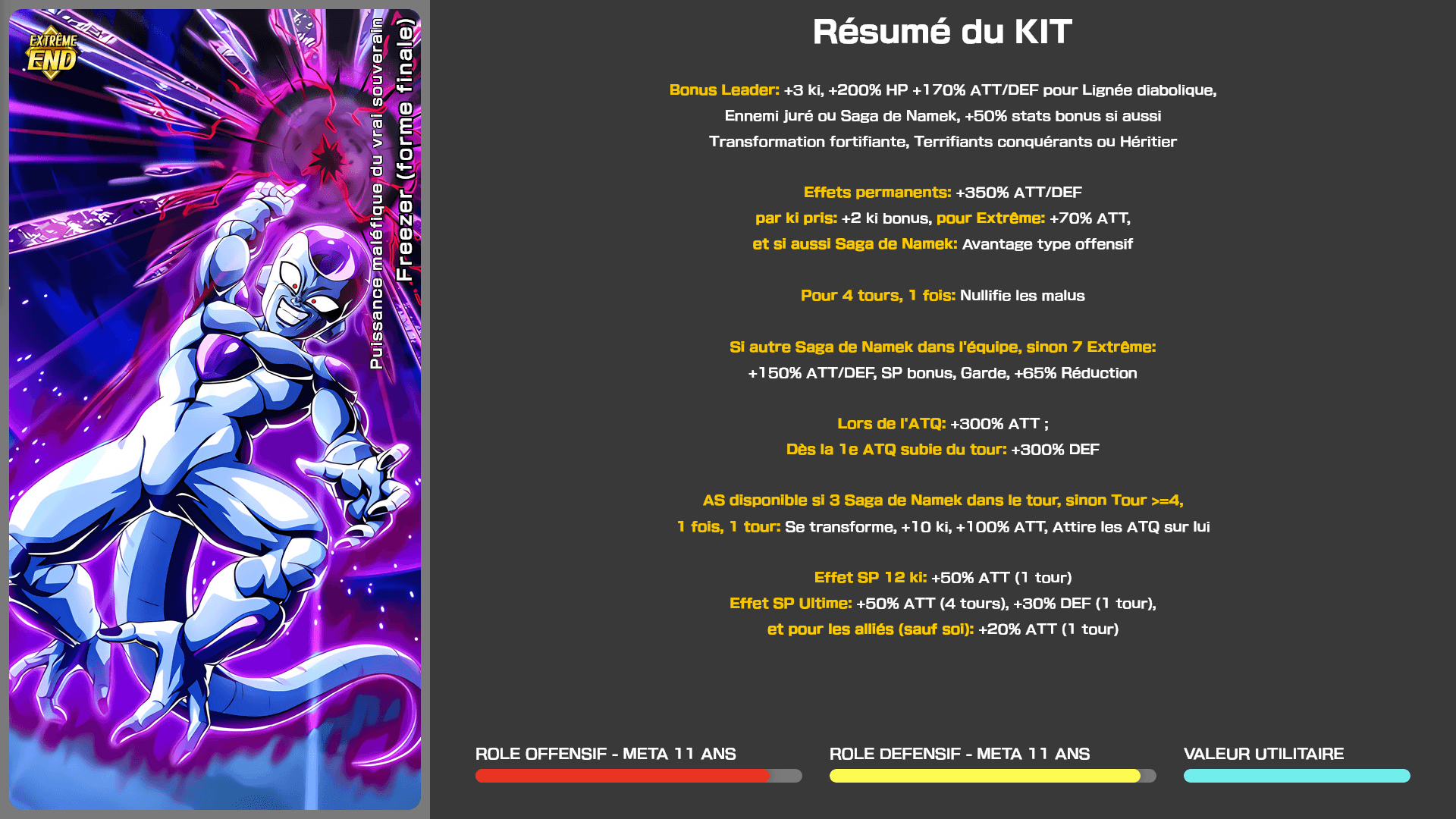 Fiche n°2Freezer (forme finale) : Puissance maléfique du vrai souverain