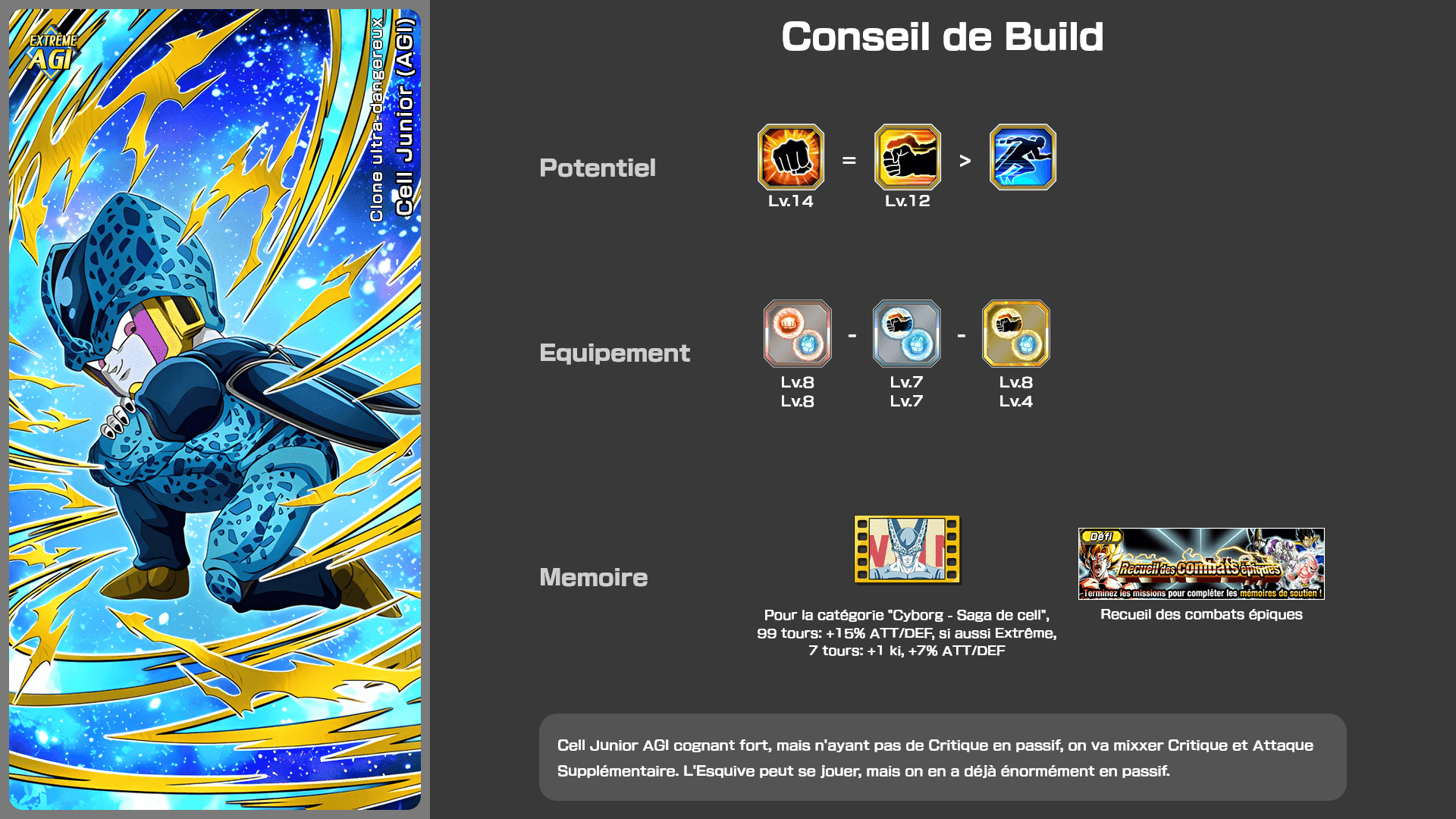 Fiche n°2Cell Junior (AGI) : Clone ultra-dangereux