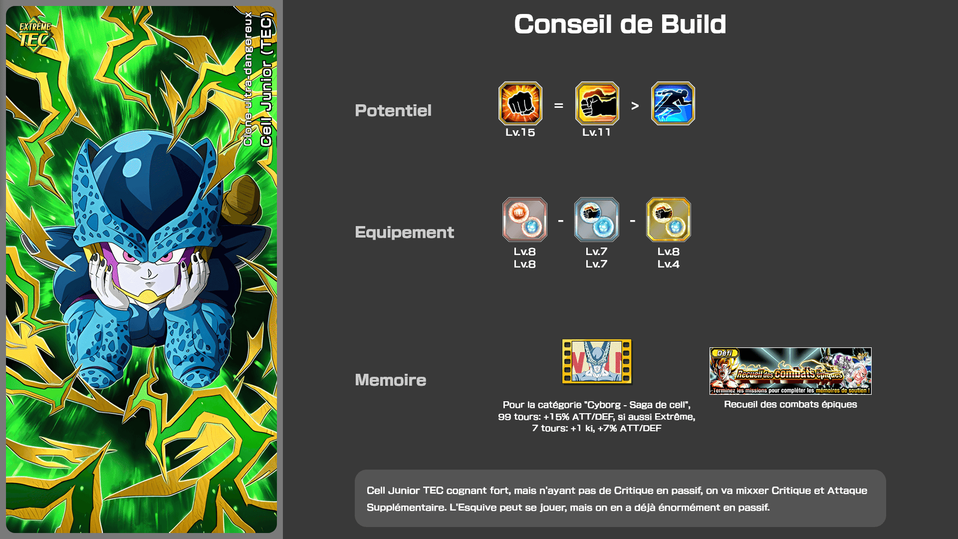 Fiche n°2Cell Junior (TEC) : Clone ultra-dangereux