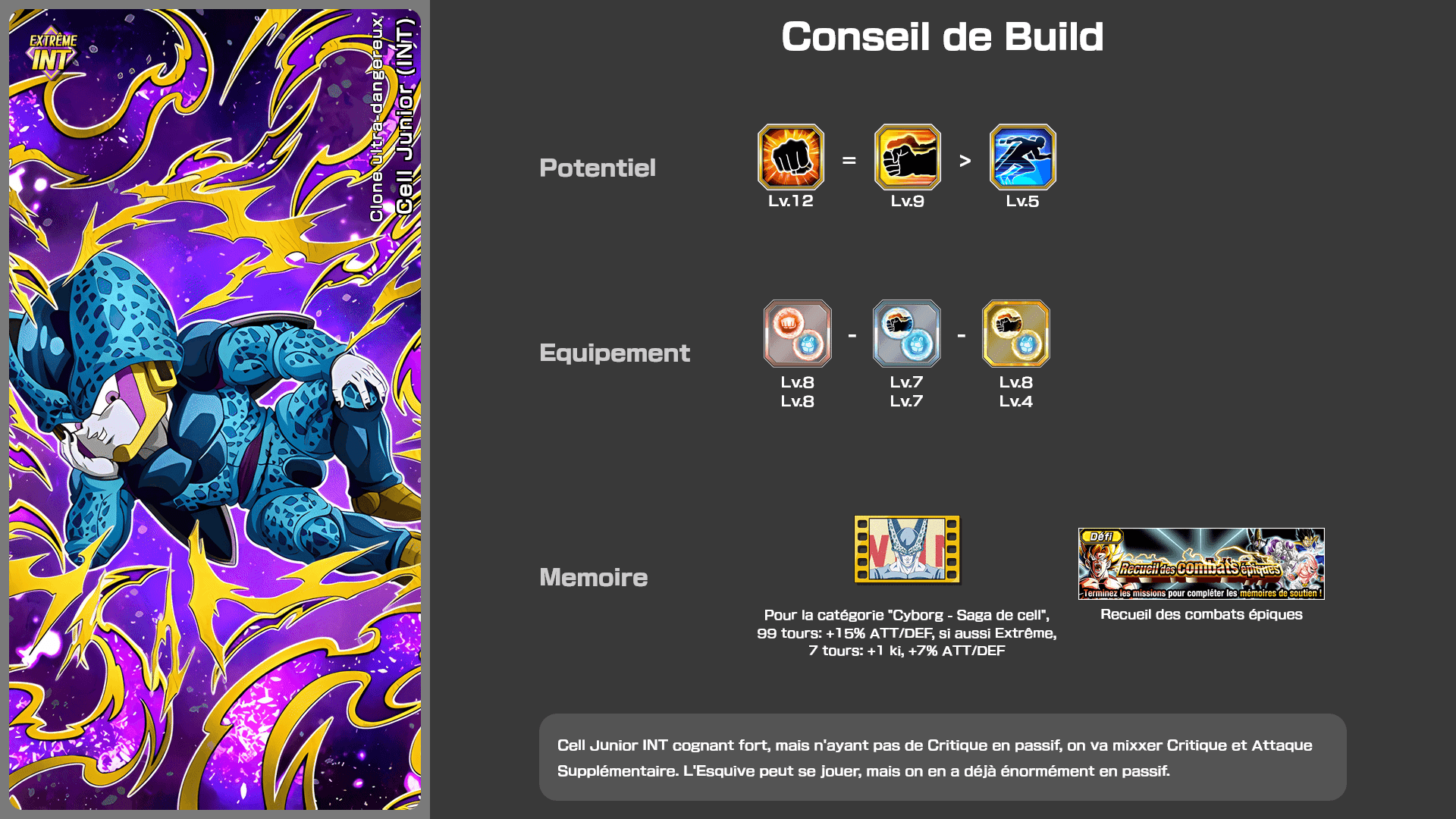 Fiche n°2Cell Junior (INT) : Clone ultra-dangereux