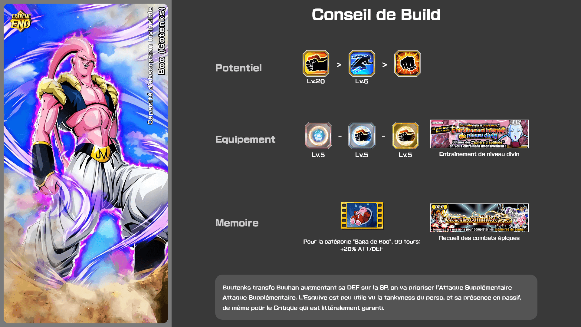 Fiche n°2Boo (Gotenks) : Capacité d'absorption invincible