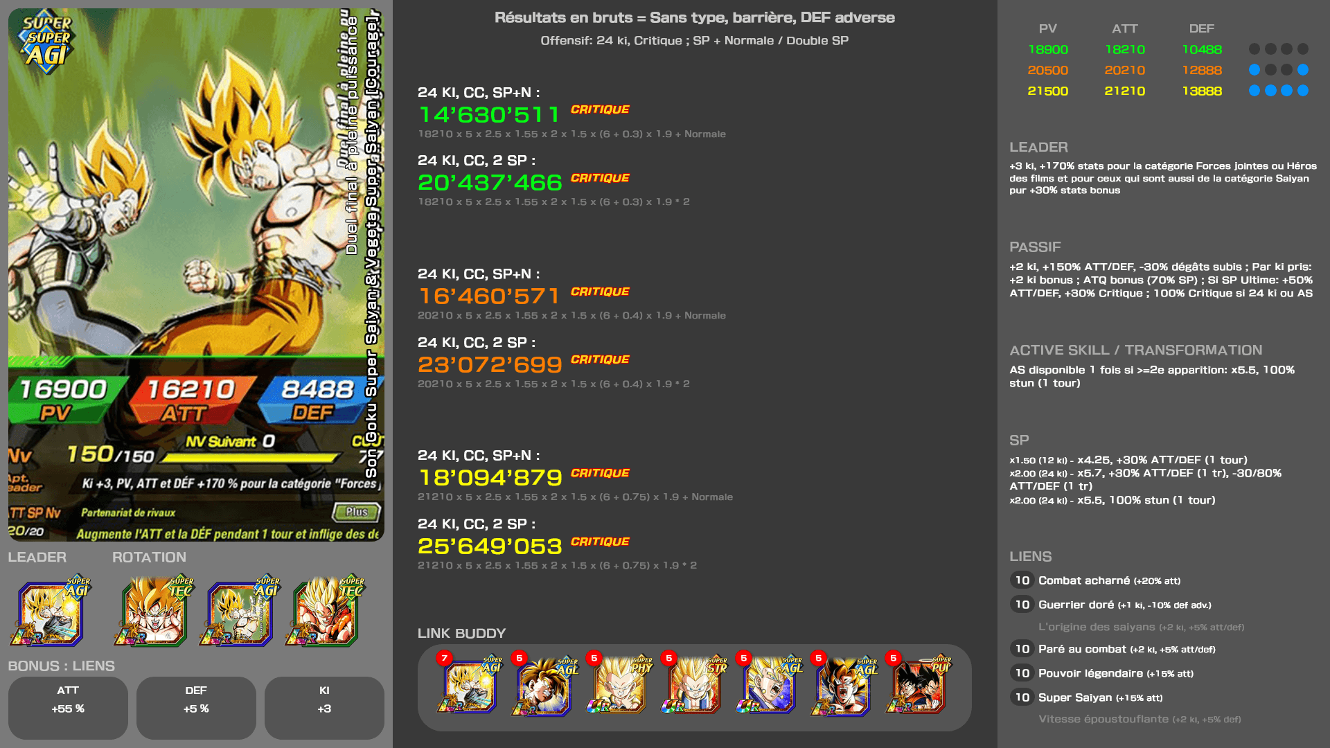 Fiche n°2Son Goku Super Saiyan & Vegeta Super Saiyan [Courage] : Duel final à pleine puissance