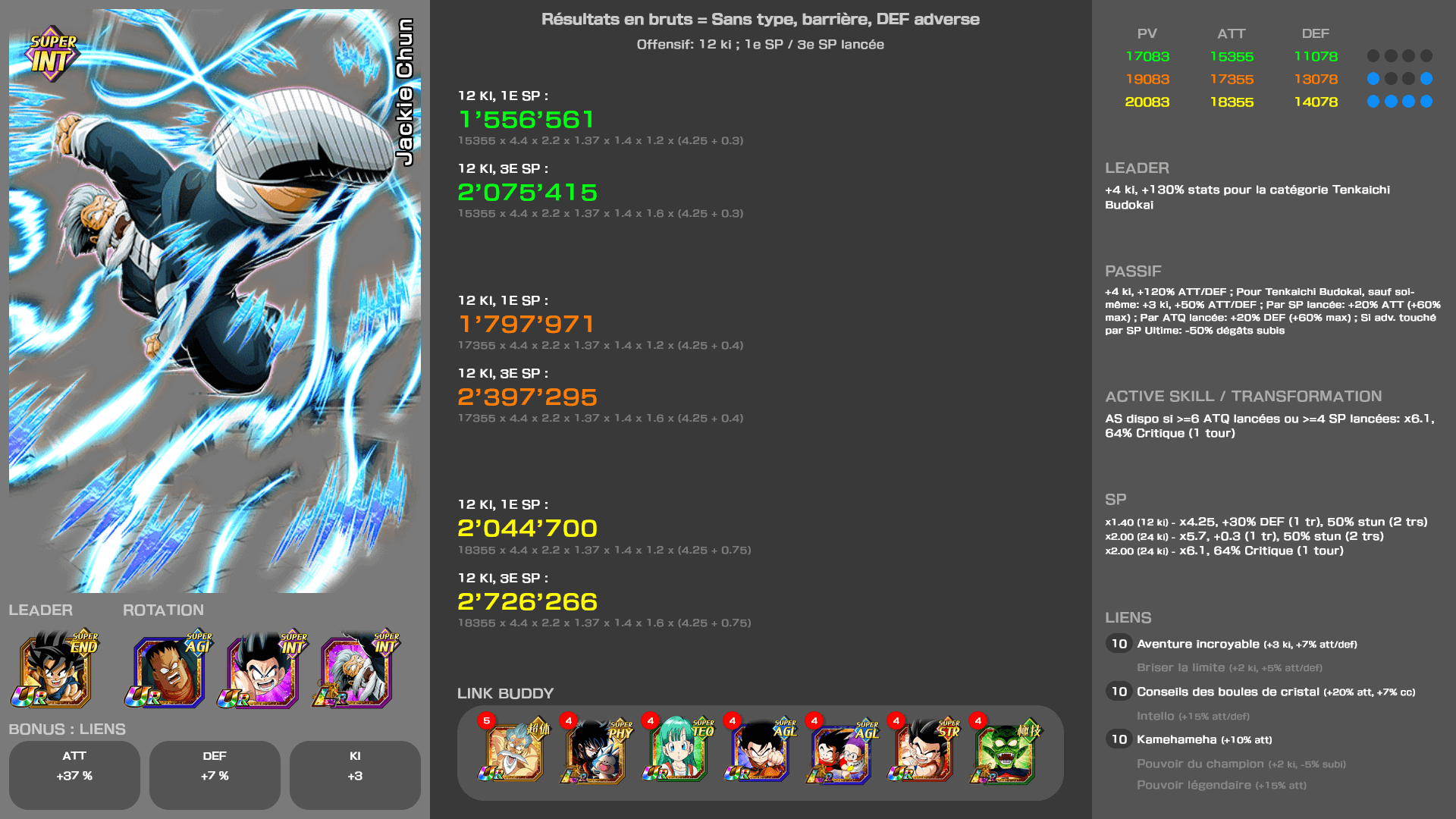 Fiche n°2Jackie Chun : Point culminant du Tenkaichi Budokai